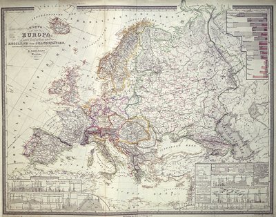 Kaart van Europa, 1841 door German School